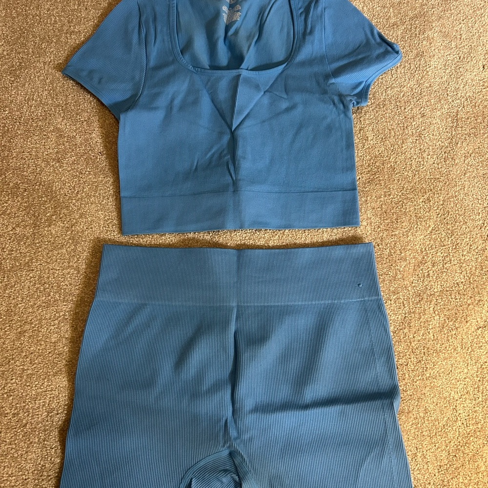 Wild Fable Sky Blue Ribbed Top